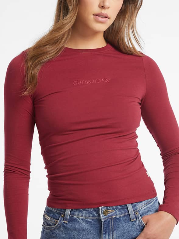 Guess red t shirt women's top