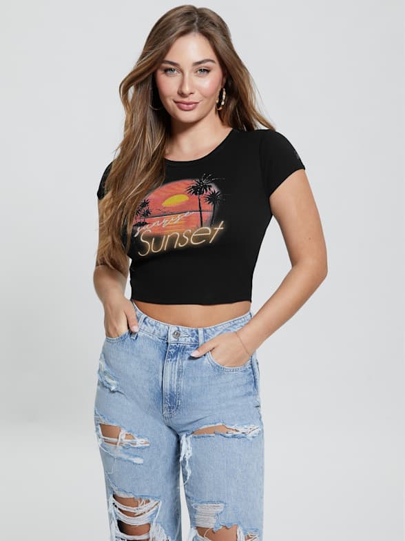 Guess turtleneck crop top store