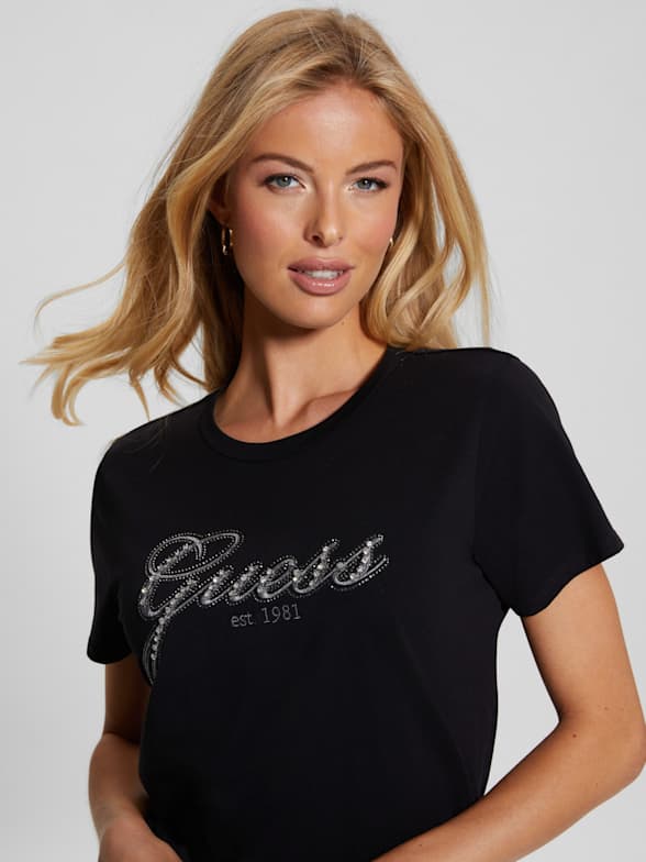 Guess black tee deals