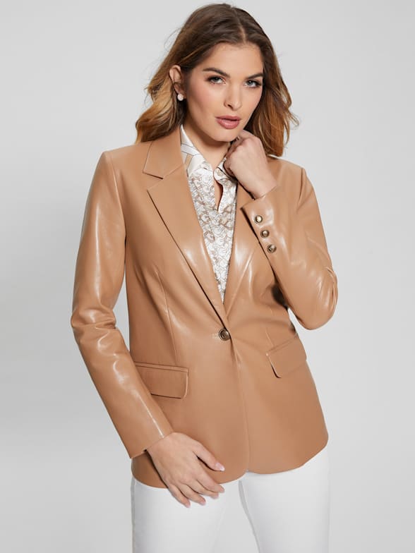 Shop Women s Jackets and Coats Leather Puffer Deals GUESS CA