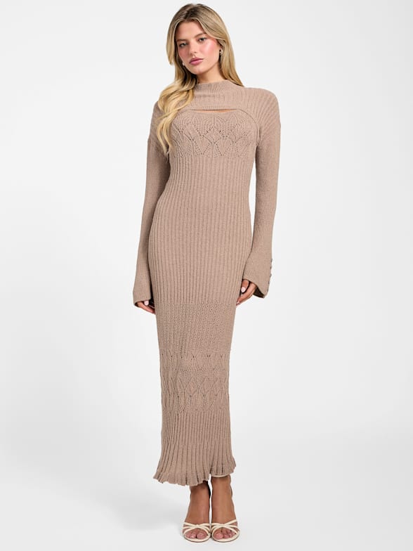 GUESS V-Neck Ponté-Knit Sheath Dress & Reviews - Dresses - Women - Macy's