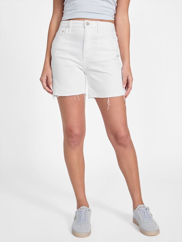 JEEP★LADY'S_Bermuda White Jeans 3560 American Eagle Boyfriend White Jean Shorts Size 8 90's