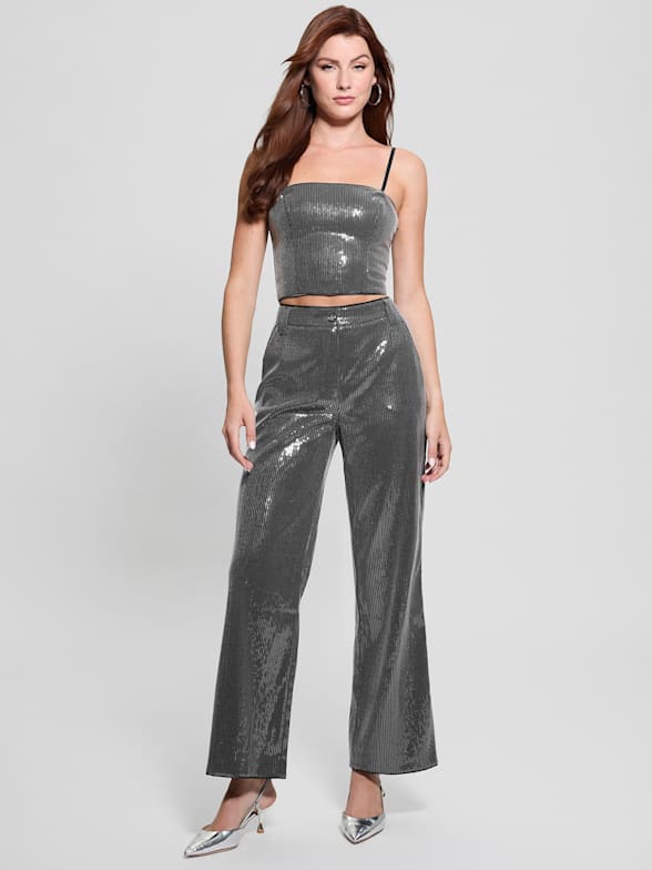 Cassia Sequined Bustier Top | GUESS
