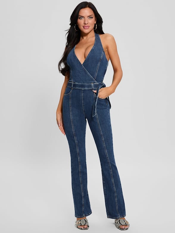 [新品] ゲス GUESS LAYLA DENIM JUMPSUIT Guess Layla Womens Denim Sleeveless Jumpsuit