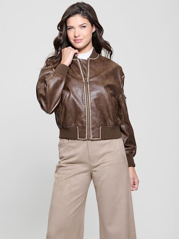 Women s Leather Jackets GUESS Canada