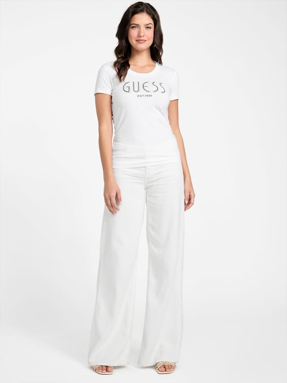 LABEL  Go-To Vee レディース シャツ トップス White ウォッシャブル】ロゴゼブラプリントTシャツ(トップス)｜EVEX by