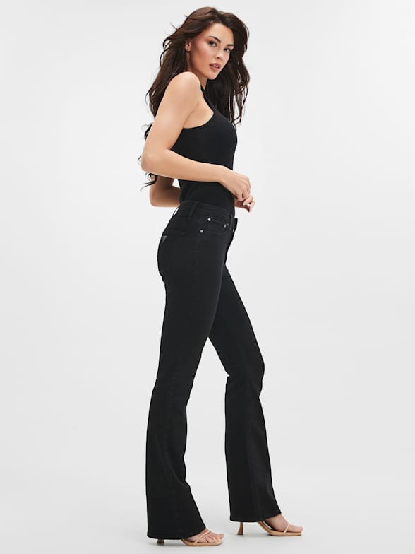 ★★Guess★★ Women's Black Flare Bust Cut YM1D3077 Guess High Rise Flare Denim Jeans Black Size 28 | eBay