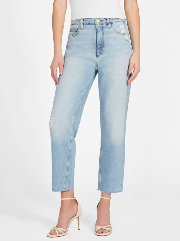 Eco Crystal Rip-and-Repair Mom Jeans