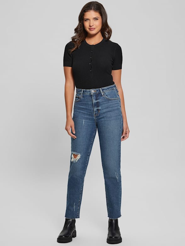 Guess mom jeans top