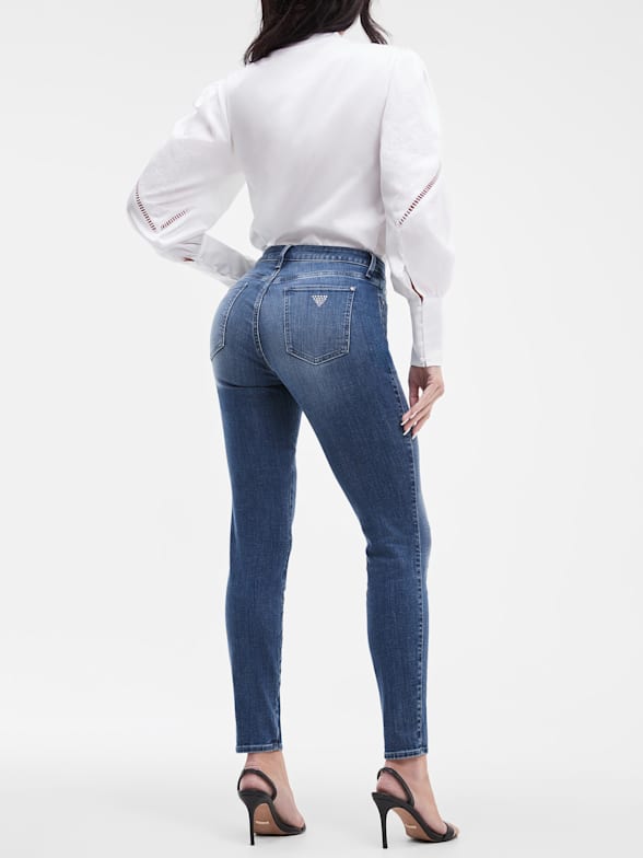 Guess Alpha High-Rise Skinny Jeans - Blue - L