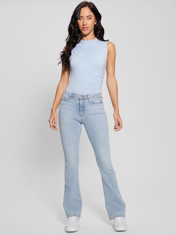 Bootcut Ultra-Low Rise Jeans in Cerise Wash, GUESS.ca