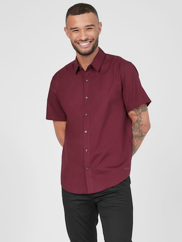 Men's Short Sleeve Button-Down Shirts | GUESS Factory