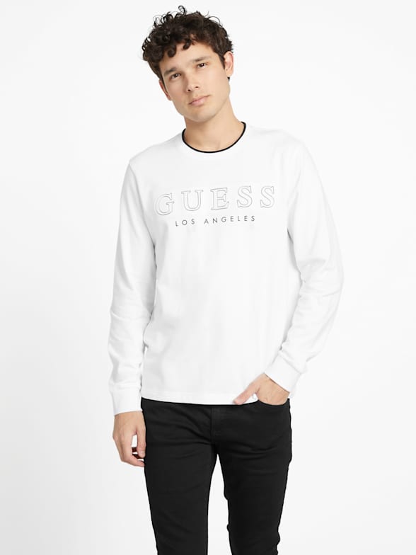 Guess white long sleeve shirt on sale