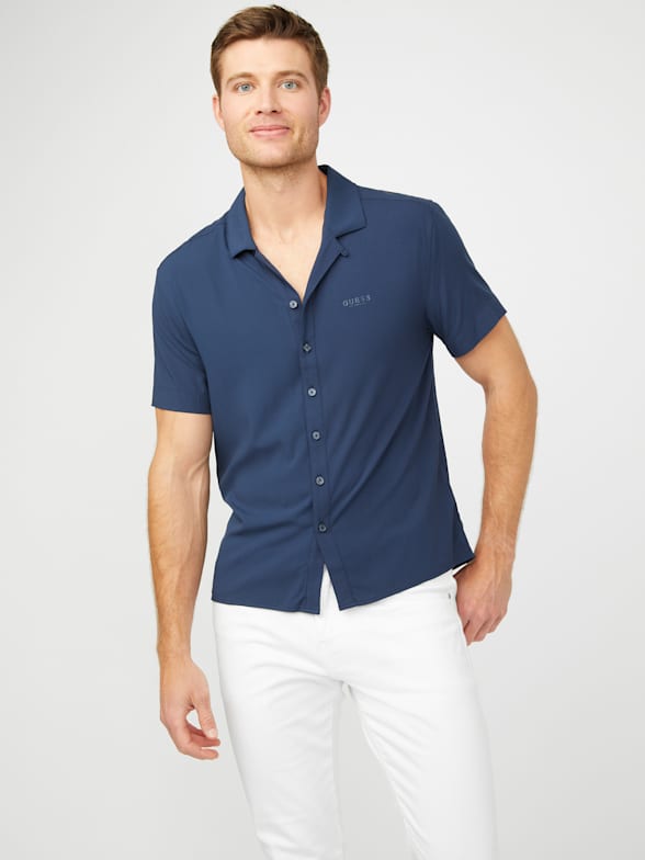Men's Short Sleeve Button-Down Shirts | GUESS Factory