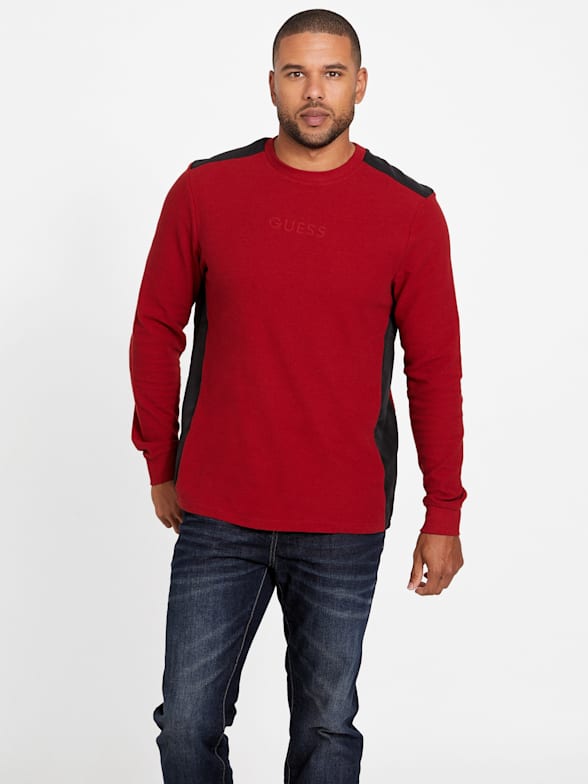  GUESS Men's Long Sleeve Logo Jacquard Knit Crew : GUESS:  Clothing, Shoes & Jewelry