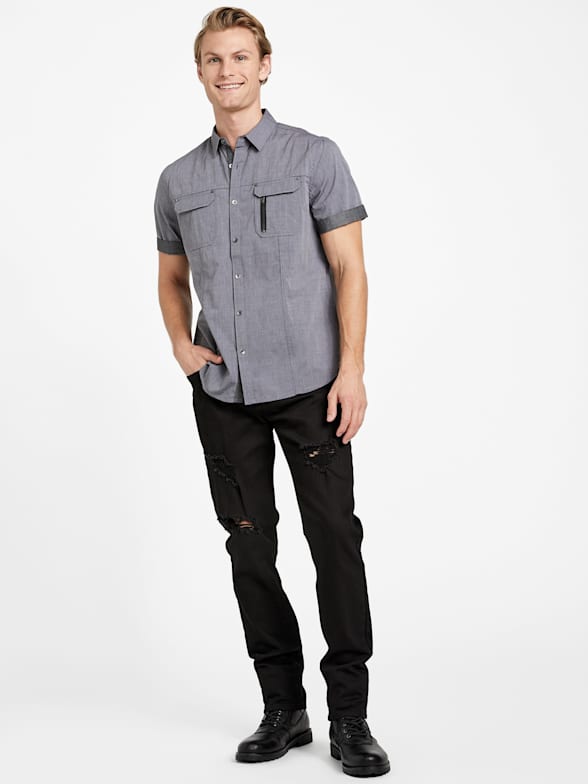 Men s Button Down Shirts GUESS Factory