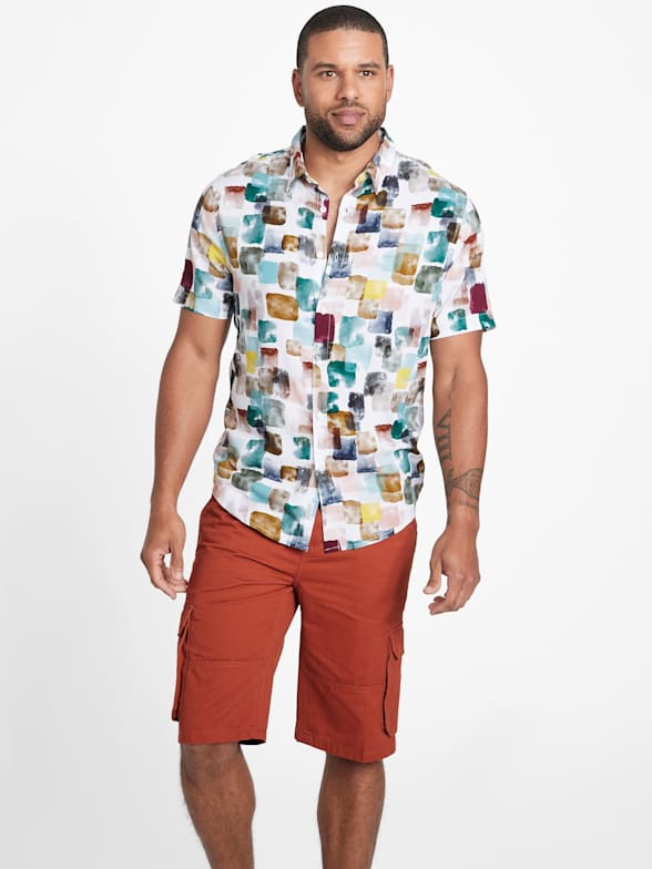 Men'S Short Sleeve Button-Down Shirts | Guess Factory