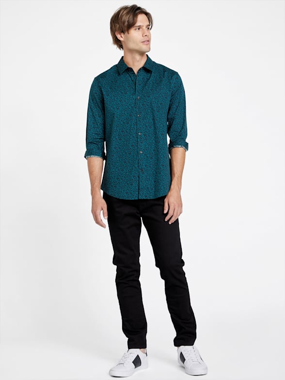 Men's Long Sleeve Button-Down Shirts | GUESS Factory Ca