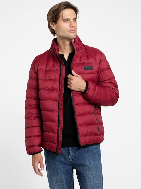 Guess red jacket sales