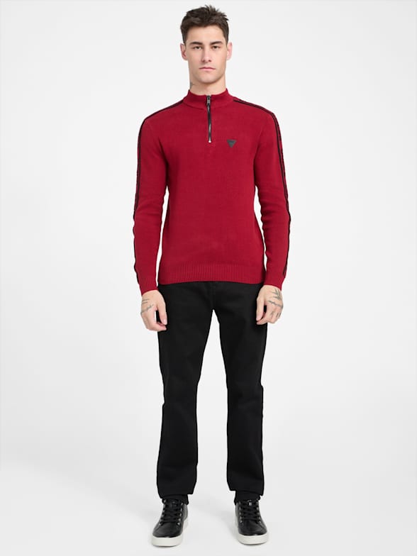 商品画像：Children's Double G wool viscose sweater in dark red | GUCCI® US 1