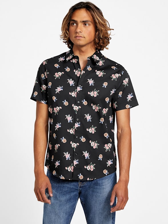 Guess short sleeve button down deals
