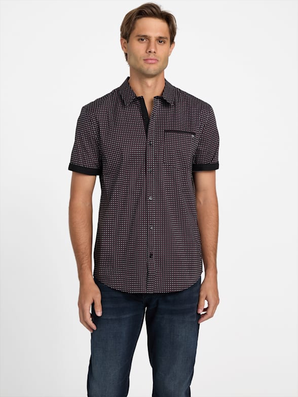 Guess short sleeve button down top