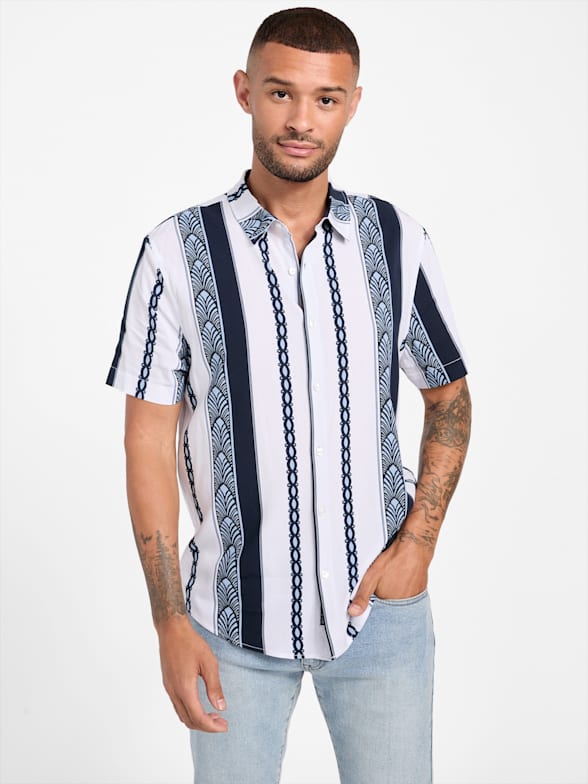 Men s Button Down Shirts GUESS Factory Ca