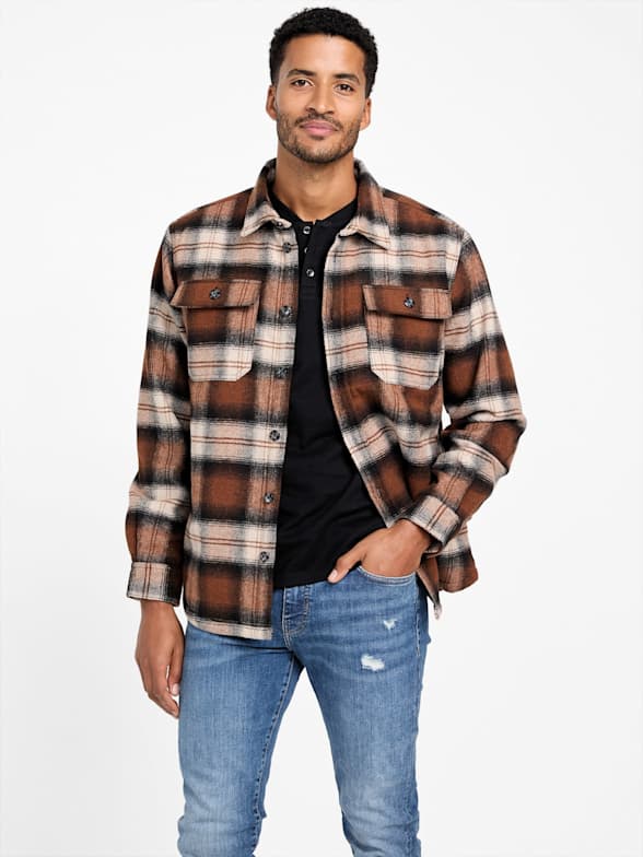 Men s Long Sleeve Button Down Shirts GUESS Factory