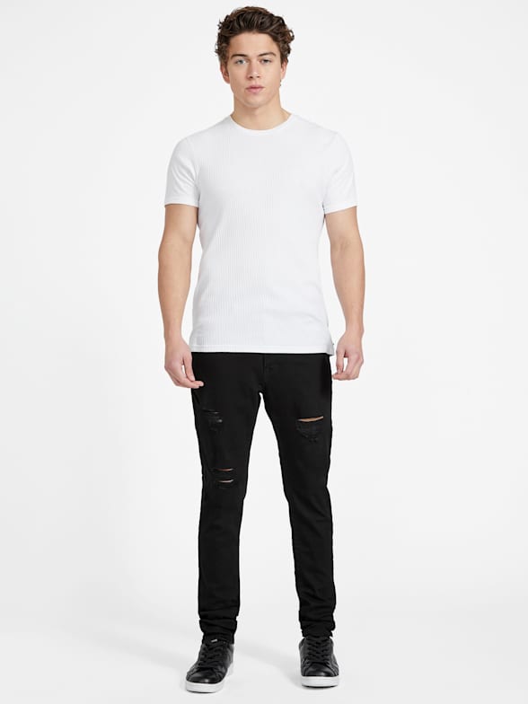 Jeans Guess Eco Quincy Distressed Skinny - Azul Para Hombre