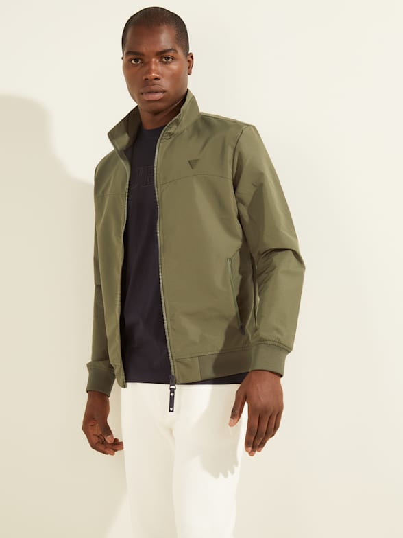 Guess green bomber jacket sales