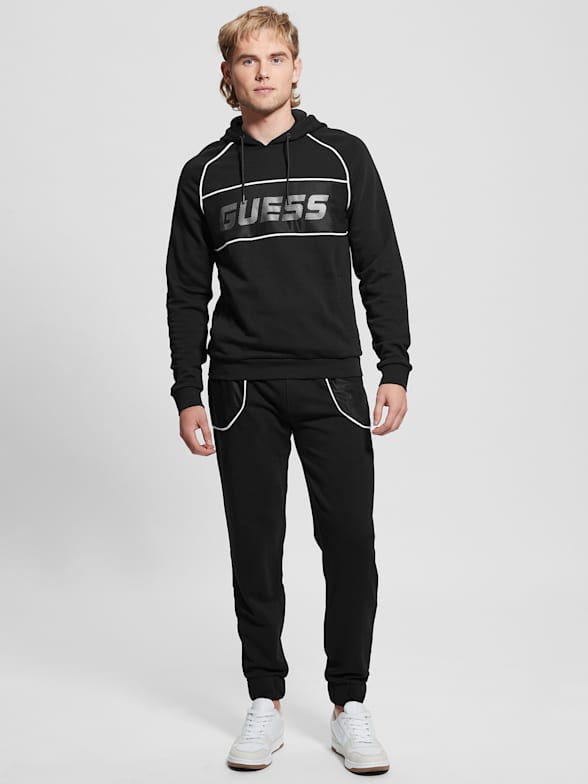 Guess Men's Text Tape Jogger Pants in Black for Men