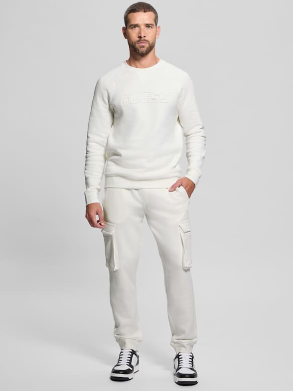 Guess white sweatshirt mens store