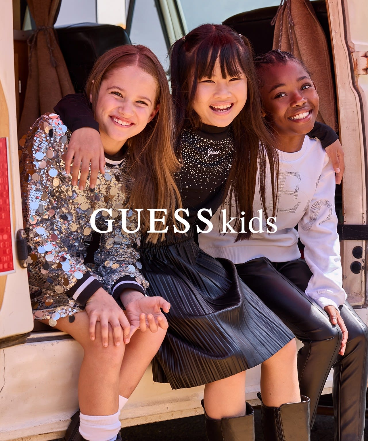 Shop GUESS Kids’ apparel and accessories for your future trendsetter.