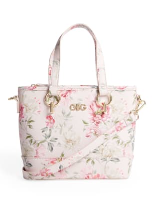 guess pink floral handbag