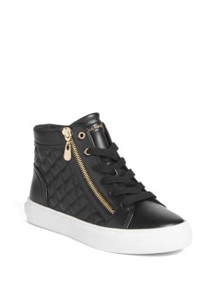guess black quilted sneakers