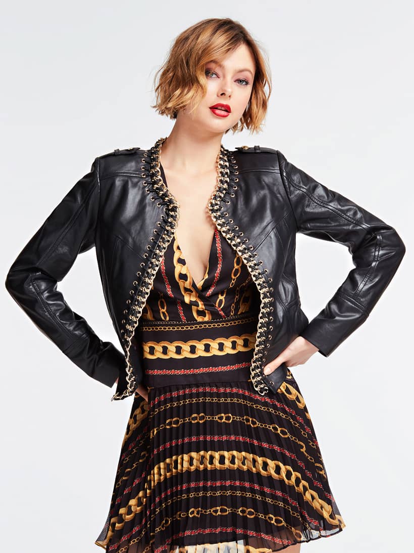 veste en cuir guess