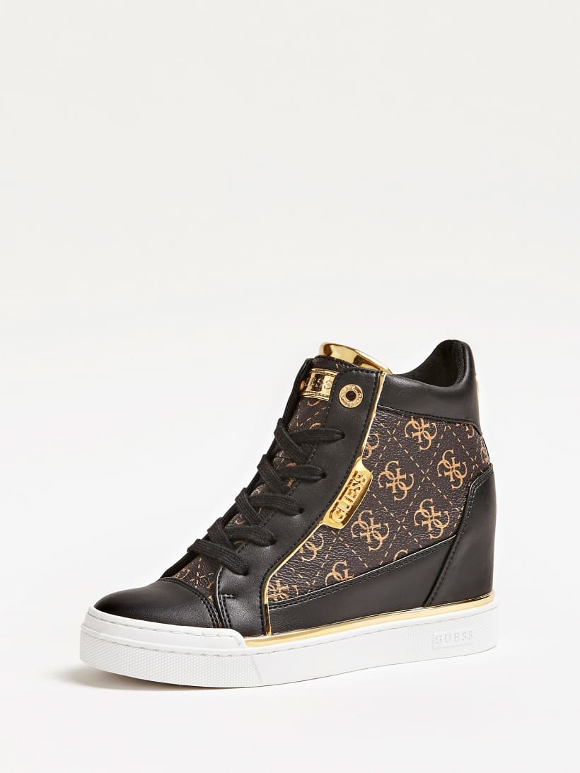 sneaker wedges guess
