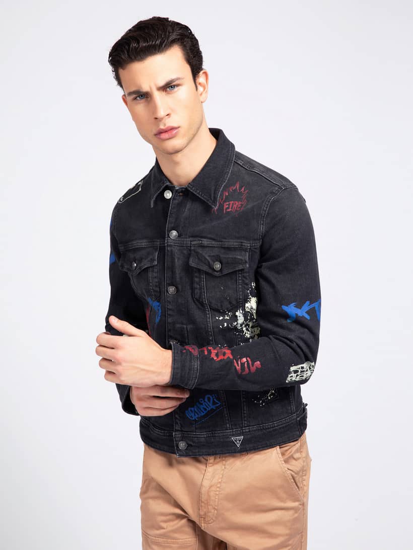 guess graffiti denim jacket