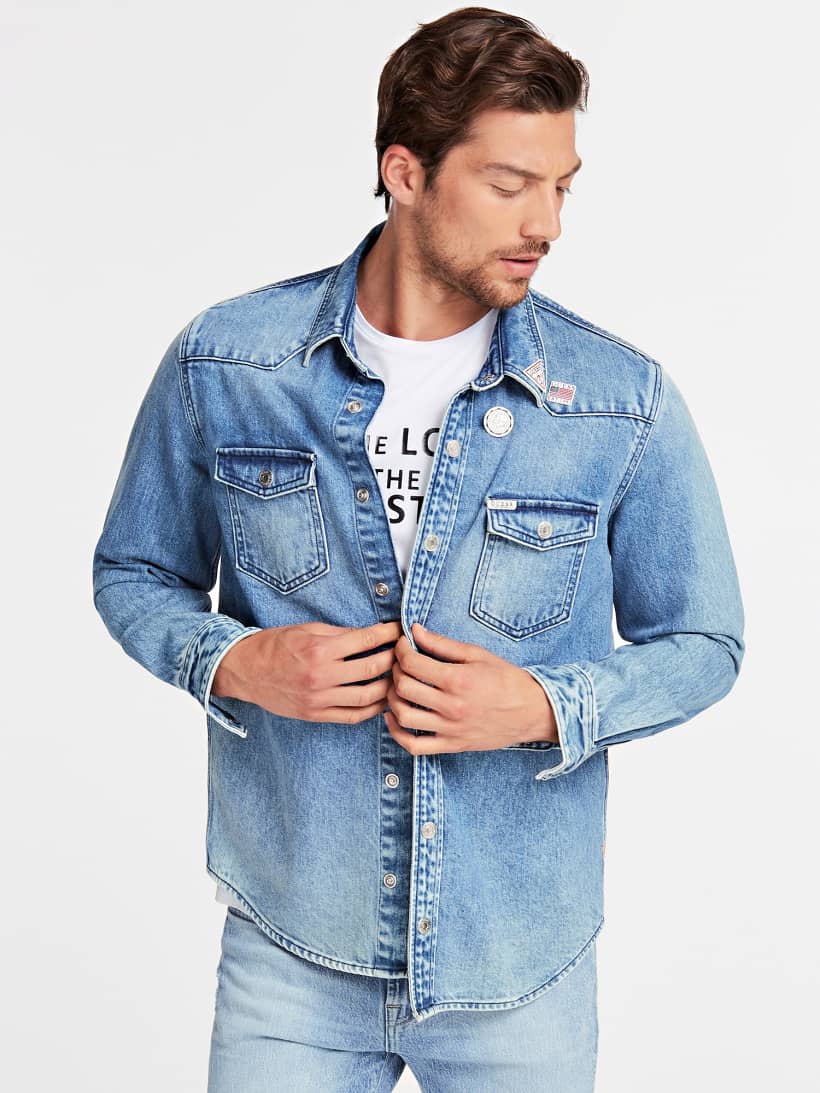 guess denim shirt