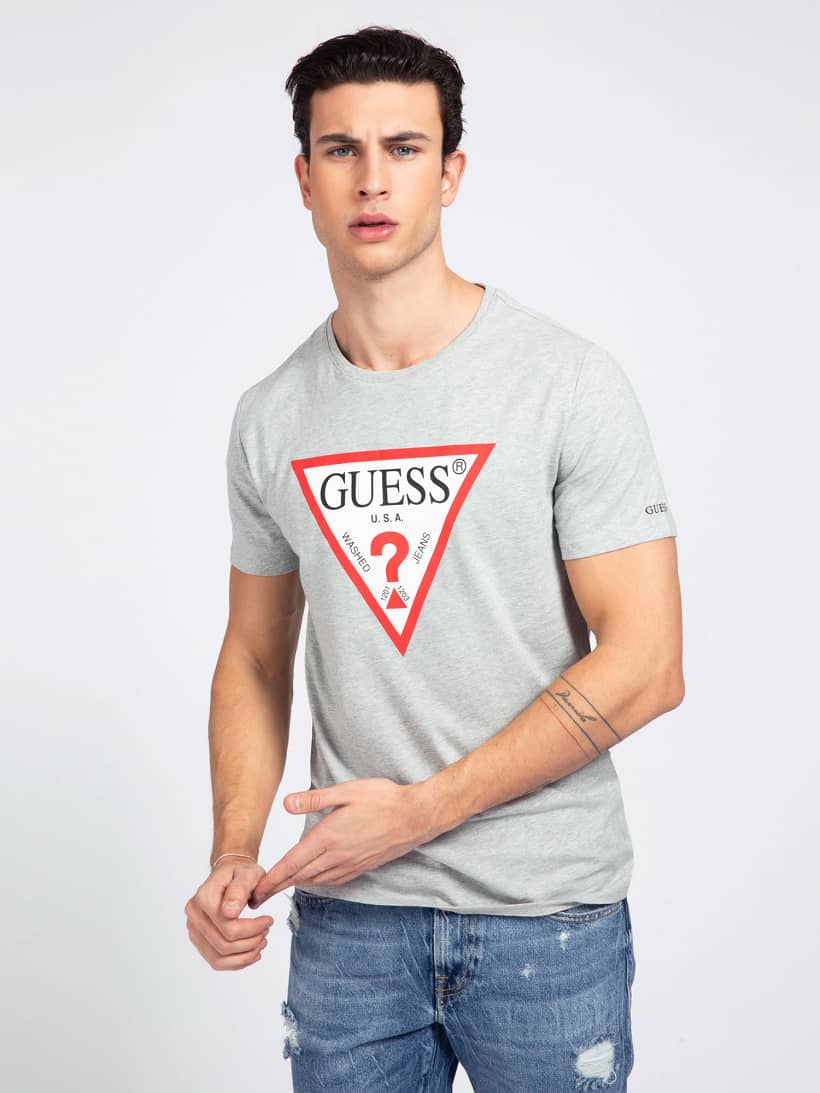 guess white logo t shirt