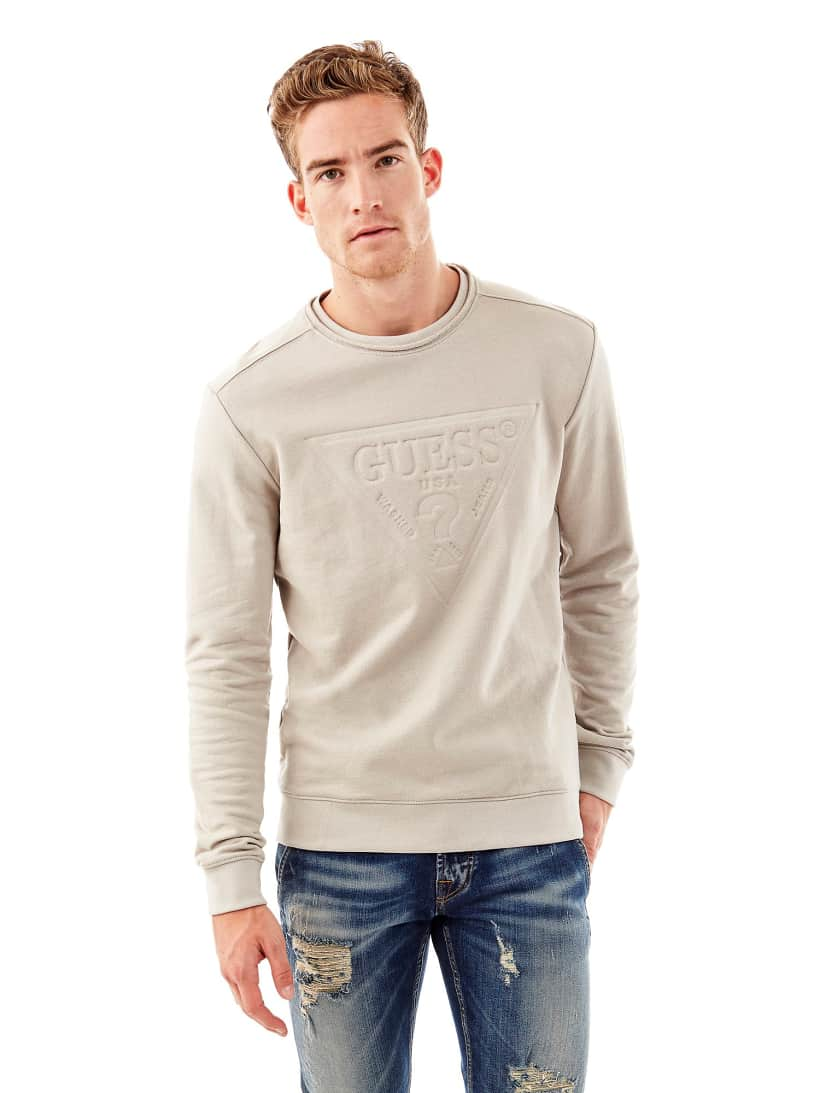 guess embossed logo sweatshirt