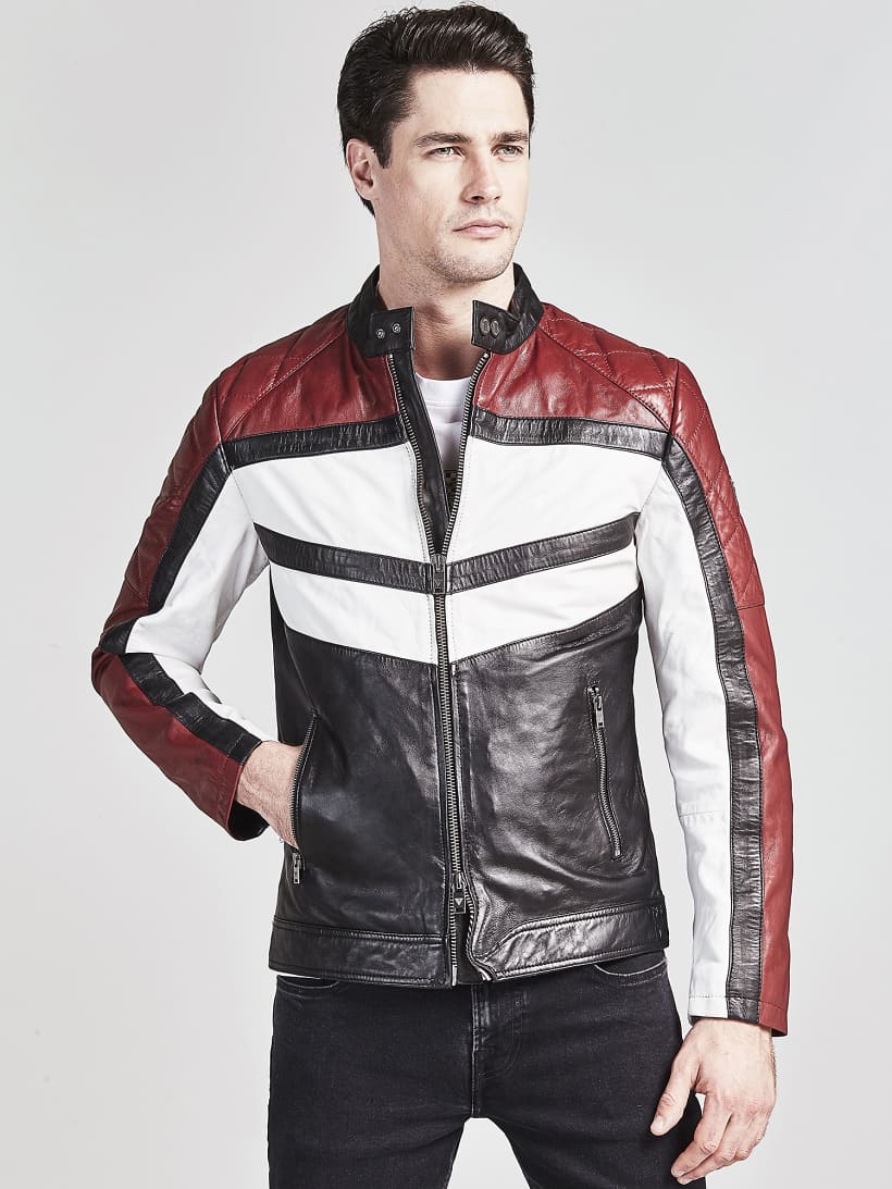 guess leather biker jacket