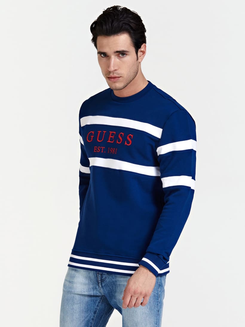 guess striped sweatshirt