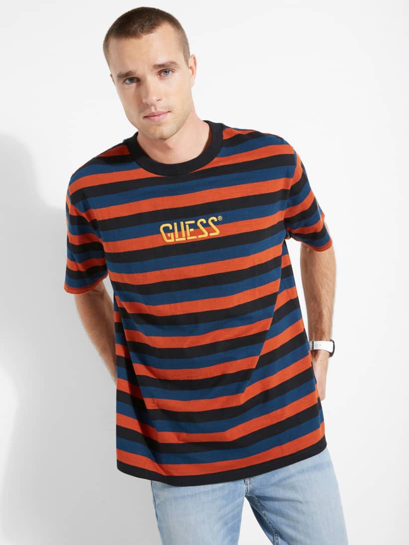 striped t shirt guess