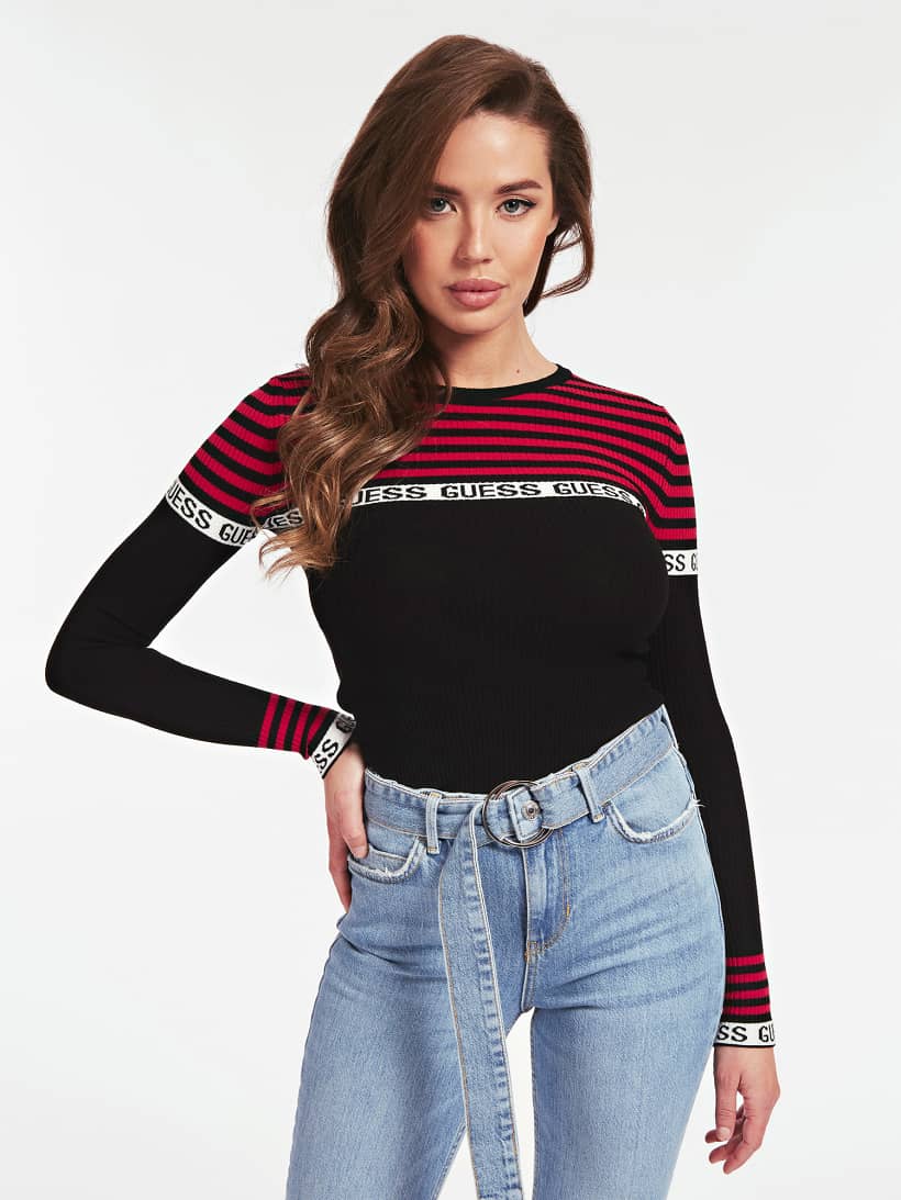 guess striped jumper