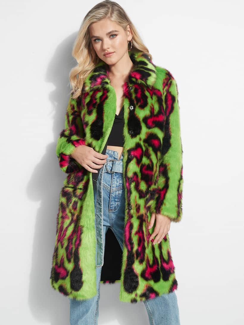 guess reversible jacket with faux fur