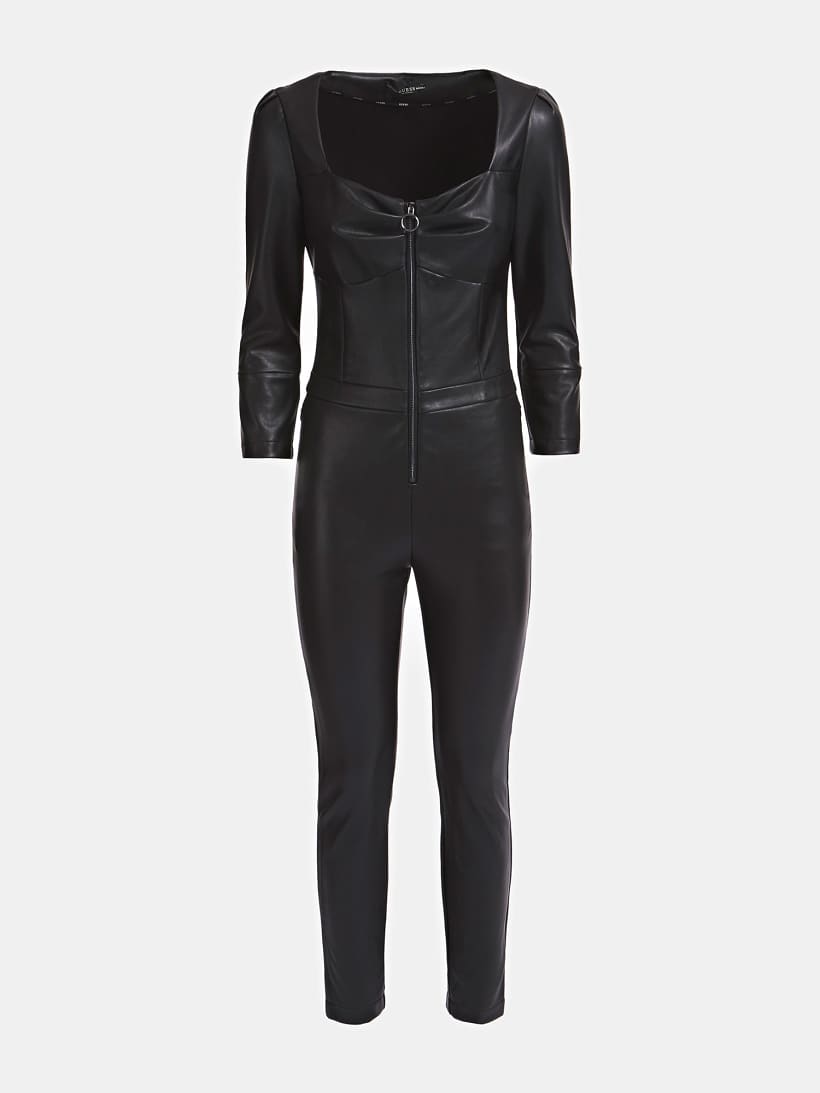 guess leather jumpsuit